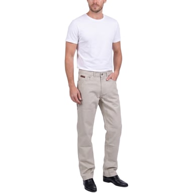 FARAH CLASSIC FABS5029 Herrenhose mit flacher Vorderseite, geradem Schnitt, Khaki 363, Baumwolltwill