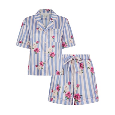 Ted Baker Satin-Kurzarm-Pyjama für Damen in EasterEgg/Print