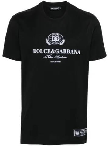 Dolche&Gabanna Weißes T-Shirt mit Patch-Logo