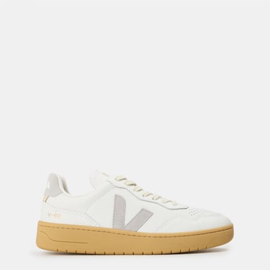 Veja VEJA Bastle Leder-Court-Sneaker für Damen in Weiß/Grau