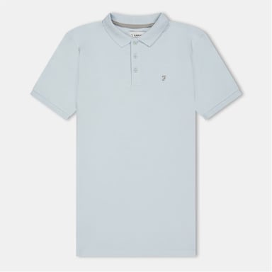 Farah Jungen Bugsworth T-Shirt mit besticktem Logo, Polokragen und kurzen Ärmeln in Weiß