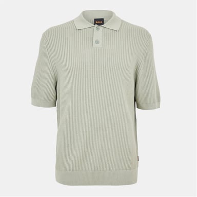 Boss Herrenhemd mit Polokragen, Kurzarm, Regular Fit, Open Green