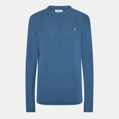 Farah Rainhill Herrenpullover mit regulärer Passform und langen Ärmeln in Cold Metal