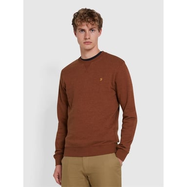 Farah Herren-Sweatshirt mit Rundhalsausschnitt in Dunkel-Teak