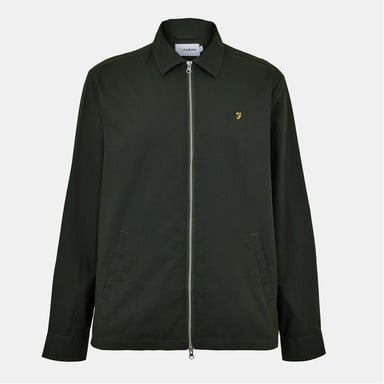 Farah Radley Herren-Overshirt mit unifarbenem Muster in Evergreen