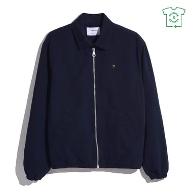 Farah Cane Herren-Overshirt mit unifarbenem Muster in True Navy