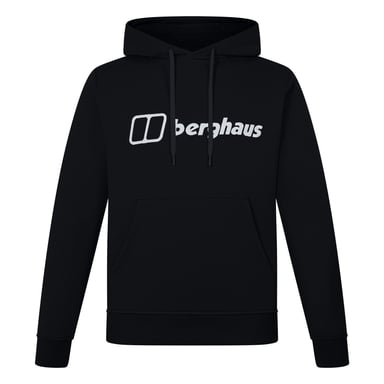 Berghaus Herren Wordmark Kapuzen-Sweatshirt mit Rundhalsausschnitt und langen Ärmeln in SCHWARZ/SCHWARZ