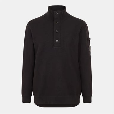 C.P. Company Herren Pullover mit Mock-Kragen und hohem Kragen, Langarm, Schwarz 999