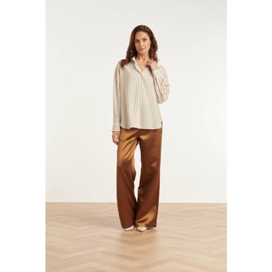 Smashed Lemon Satin-Weitbeinige Hose |