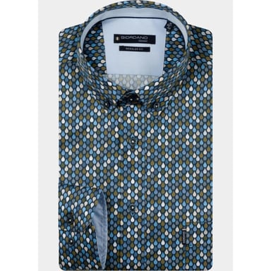 Giordano Dino Satin Stretch Graphic Pr 627017/70 Herrenhemd