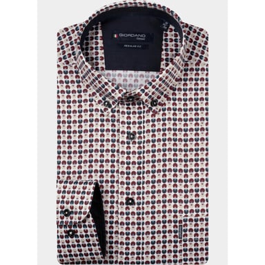 Giordano Dino Satin Stretch Graphic Print Herrenhemd 627021/40