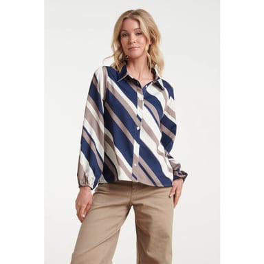 Smashed Lemon Bluse mit modernem Streifenprint |
