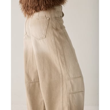 Summum 4s3073-5229 198 Barrel-Fit-Jeans Retro-Baumwoll-Denim Greige