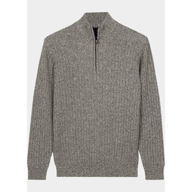 Baileys Half Zip All-over-Twist-Struktur-Pullover 628445/985