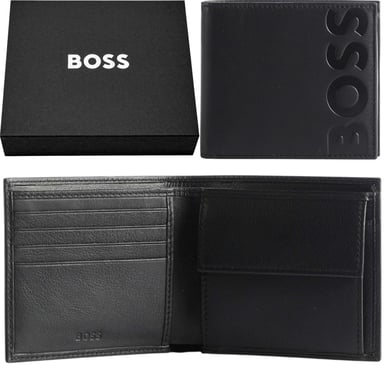 Hugo Boss Herren-Lederportemonnaie Big BB_4cc Zweifach-Faltung Kreditkartenetui
