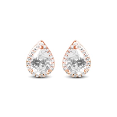 Luxenter Ohrringe, Theli aus 925er Sterlingsilber und glänzender Zirkonia mit 18K Roségold plattiert