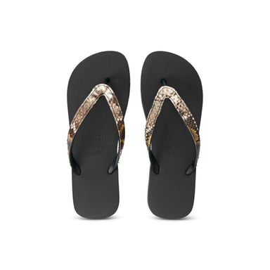 Python Taupe Flip Flop Schwarz