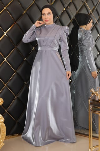 Drapiert Chest Abendkleid Grau