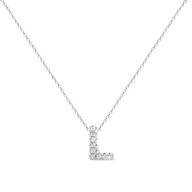 Luxenter, Alphabet-Halskette aus 925er Sterlingsilber und glänzenden Zirkonias mit rhodinierter Oberfläche