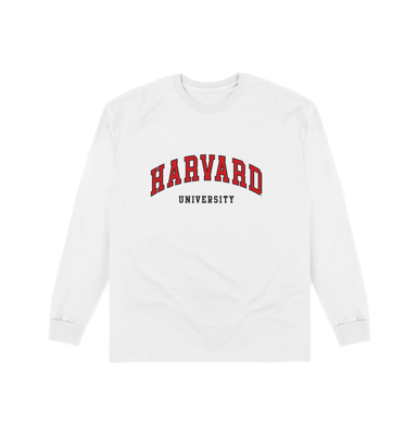 Harvard University Script White Sweatshirt