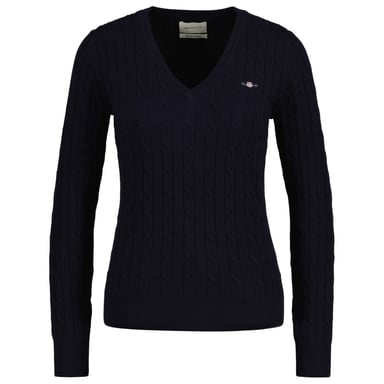 Gant Stretch Cotton Cable V-Neck Strickpullover
