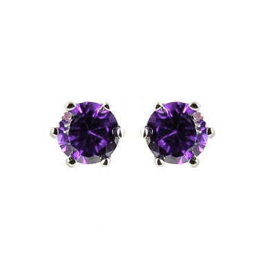 Luxenter, Ohrringe aus 925er Sterlingsilber und rhodiniertem Amethyst-Zirkonia
