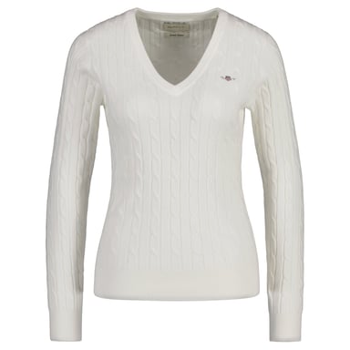 Gant Stretch Cotton Cable V-Neck Strickpullover