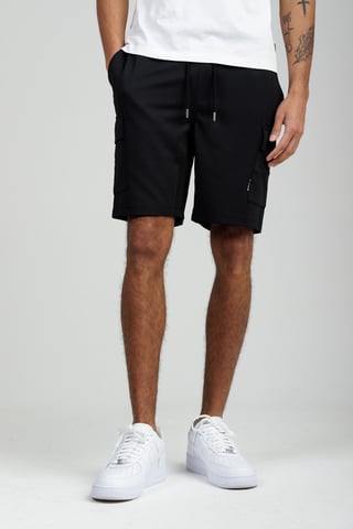 Black Cargo-Style Shorts