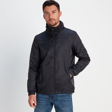 Craven Mens Waterproof Packaway Jacket Black