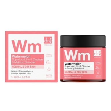 Dr. Botanicals Wassermelonen-Superfood-Anti-Aging-Reinigungsgel & Make-up-Entferner 2-in-1, 60 ml