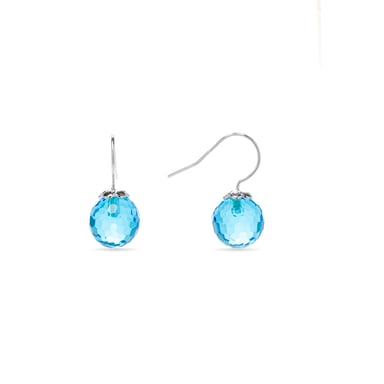 Luxenter Luxenter Ohrringe, 925er Sterlingsilber Geel und Aquamarin blauer Hydrothermalquarz rhodiniert