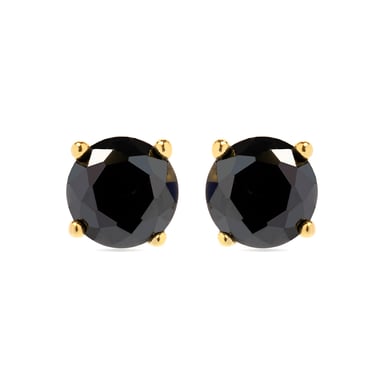 Luxenter Ohrringe, 925er Sterlingsilber und 18K vergoldeter Onyx Zirkonia