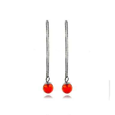 Luxenter-Ohrringe, 925er Sterlingsilber und orangefarbener Hydrothermalquarz, rhodiniert