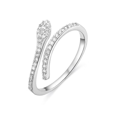 Luxenter Ring aus rhodiniertem Brillantzirkon - Nudoa
