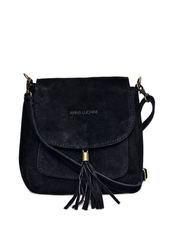 Anna Luchini Schwarz Rindsledertasche
