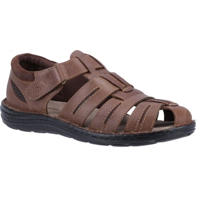 Hush Puppies Herren Sandalen Walking Albert Fischerleder mit Klettverschluss schwarz