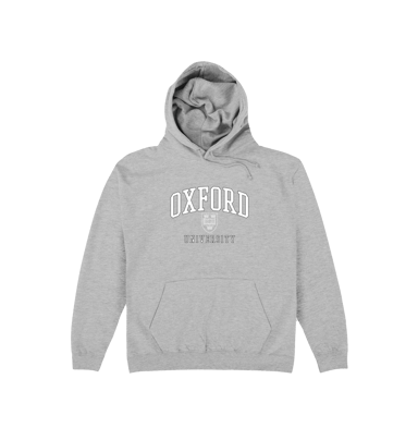 Oxford University Shield Heather Grey Hoodie