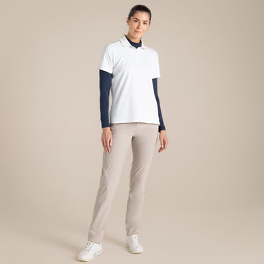 Craghoppers - T-Shirt für Damen, Stehkragen, Nosilife, Emblem, Langärmlig (Weiß)