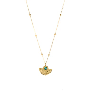 Luxenter Türkis Halskette aus 18K Gelbgold - Kumora