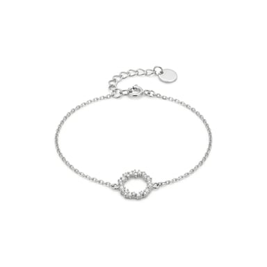 Luxenter Armreif, 925 Sterling Silber Thilak und glänzender Zirkonia mit rhodinierter Oberfläche
