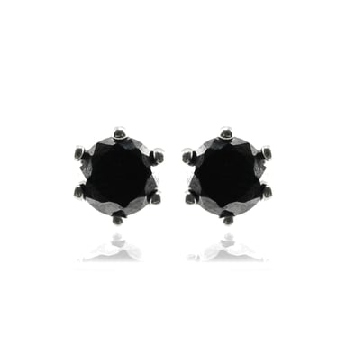 Luxenter Ohrringe, 925er Sterlingsilber und rhodinierte Onyx-Zirkonia-Ohrringe