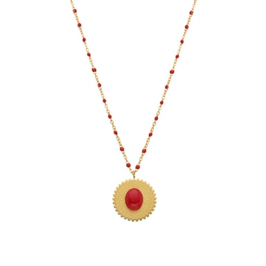 Luxenter Korallenhalsband aus 18K Gelbgold - Zarwa