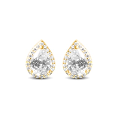 Luxenter, Theli-Ohrring aus 925er Sterlingsilber und glänzendem 18K vergoldetem Zirkonium