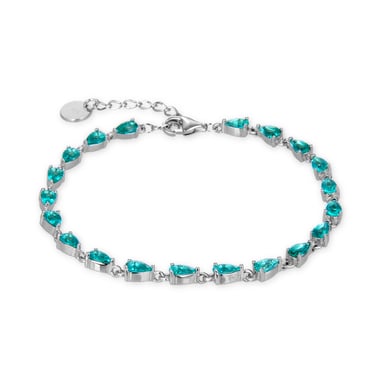 Luxenter-Armband, 925 Sterling Silber Muanyala und Smaragdzirkonia rhodiniert