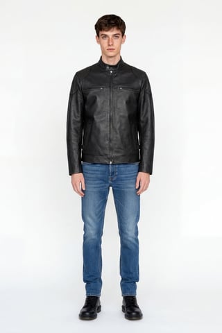 Pelle D'annata Walter Leather Jacket in Black