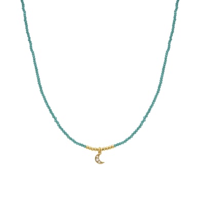 Luxenter Mond Halskette 925 Sterling Silber