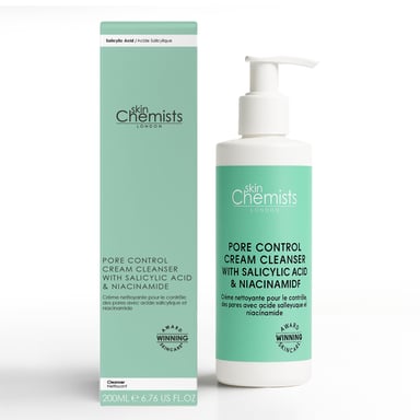 skinChemists Pore Control Cream Cleanser mit Salicylsäure und Niacinamid 200ml