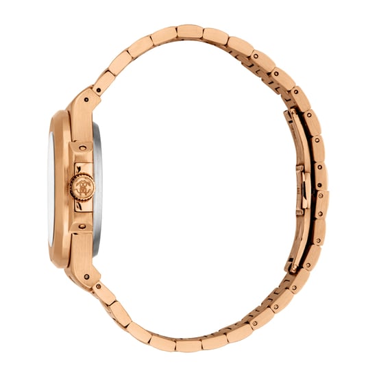 ROBERTO CAVALLI Herrenuhr, Gehäuse in Roségoldfarbe, schwarzes Zifferblatt, Metallarmband in Roségoldfarbe, 3 Zeiger, Datumsanzeige, 3 ATM - Image 3