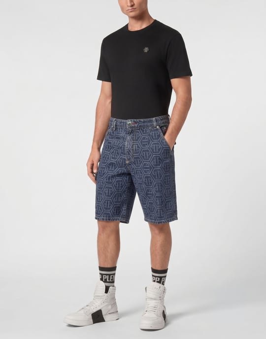 Philipp Plein Jeansshorts Fermentera mit Monogramm - Blau - Image 3