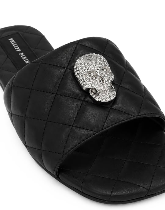 Philipp Plein Flache Sandalen mit Skull-Detail - Schwarz - Image 2